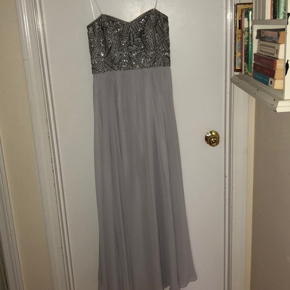 silver prom dress